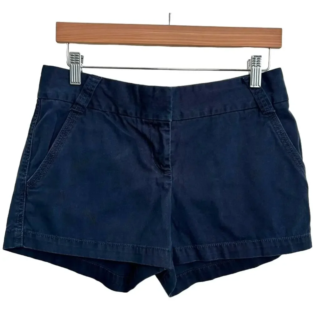 J.Crew City Fit Chino Shorts 4 Navy Cotton Preppy Classic 3